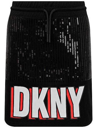 Юбка с пайетками и логотипом DKNY - 1044509183948 - Фото 1