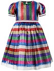 Сверкающее платье в разноцветную полоску - 1052509980030