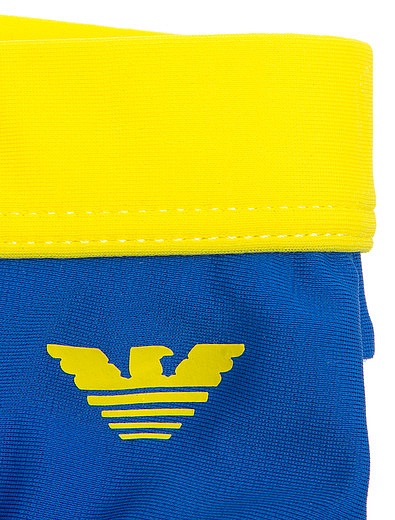 Плавки с принтом логотипа синего цвета EMPORIO ARMANI - 0872519670070 - Фото 2