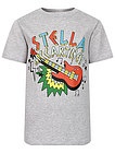 Серая футболка с принтом гитара - 1134519370527