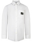 Белая рубашка с фирменным патчем - 1014519372625