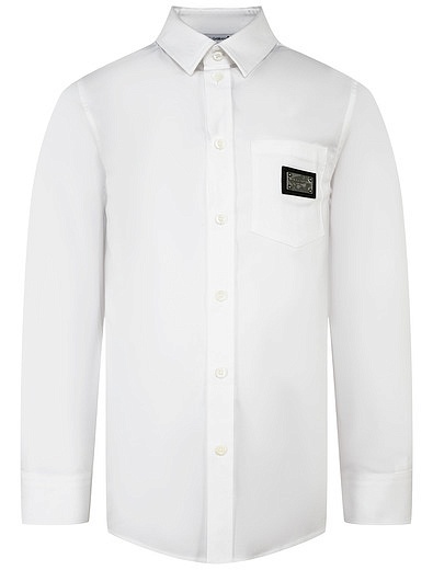 Белая рубашка с фирменным патчем Dolce & Gabbana - 1014519372625 - Фото 1