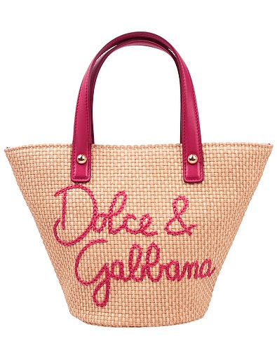 Соломенная сумка с вышивкой логотипа Dolce & Gabbana - 1204508070650 - Фото 1
