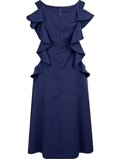 Синие платье с оборками на спине Aletta - 1050409780224 - Фото 3