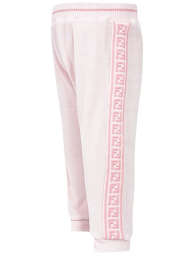 Розовые спортивные брюки с лампасами Fendi - 4244529270605 - Фото 2