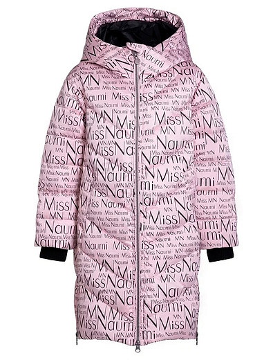 нежно-розовое пуховое Пальто с логотипами NAUMI - 1124509184029 - Фото 1