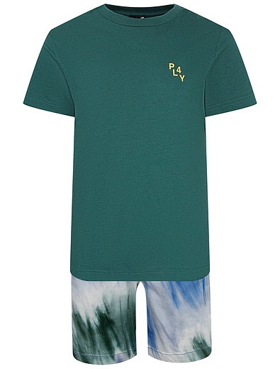 Комплект из футболки и шорт с принтом тай-дай Il Gufo - 3024519273660 - Фото 1