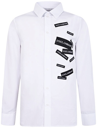 Рубашка с нашивками логотипа Dolce & Gabbana - 1011219970014 - Фото 1