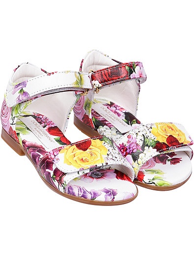 Босоножки с цветочным принтом на липучках Dolce & Gabbana - 2163909970589 - Фото 1