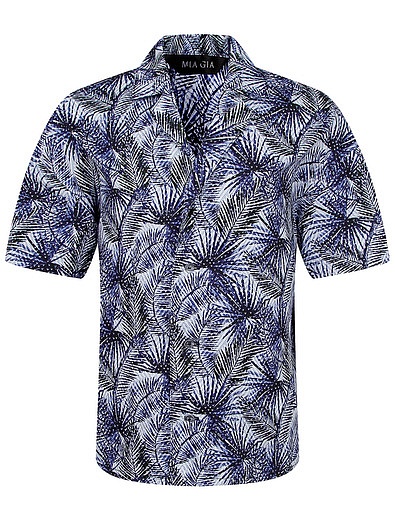 Рубашка из хлопка с тропическим принтом MiaGia - 1014510170015 - Фото 1
