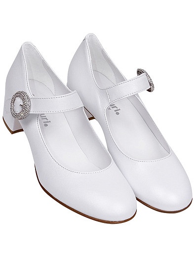 Белые туфли из натуральной кожи с пряжкой Missouri - 2014509170674 - Фото 1