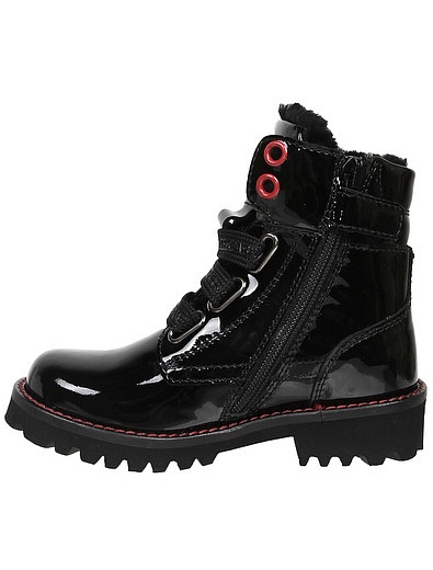 Черные лаковые ботинки с подкладкой из овчины Dolce & Gabbana - 2031109980472 - Фото 3