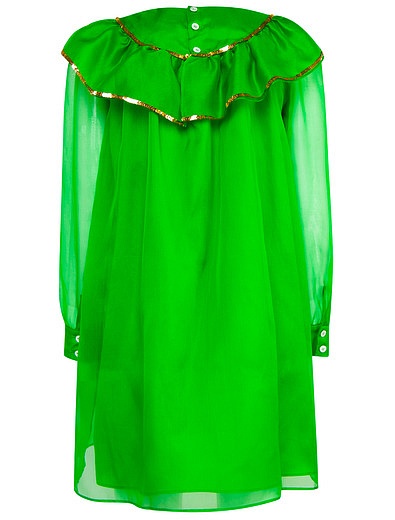 платье зеленого цвета с аппликацией из пайеток GUCCI - 1052209781128 - Фото 3