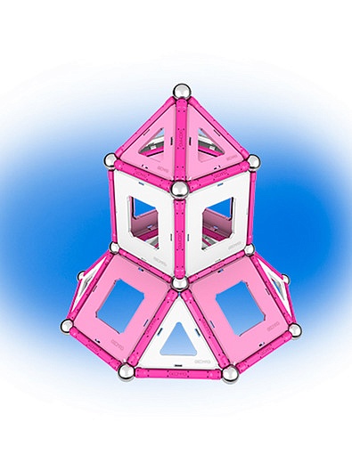 Магнитный конструктор розового цвета GEOMAG - 7132629980081 - Фото 3