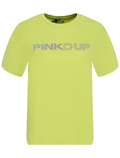 Салатовая футболка из хлопка Pinko - 1134509283660 - Фото 1