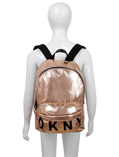 Золотистый рюкзак с логотипом DKNY - 1504528170218 - Фото 2