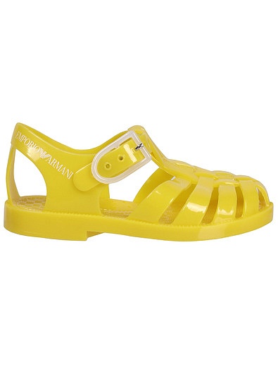 Желтые резиновые сандалии EMPORIO ARMANI - 2072829970053 - Фото 2