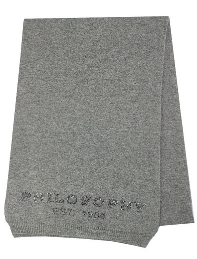 Серый шарф с логотипом Philosophy - 1224508280040 - Фото 1