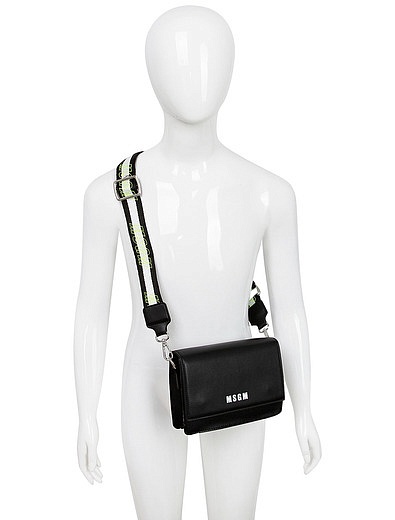 Черная сумка на плечо с логотипом MSGM - 1204508080444 - Фото 4
