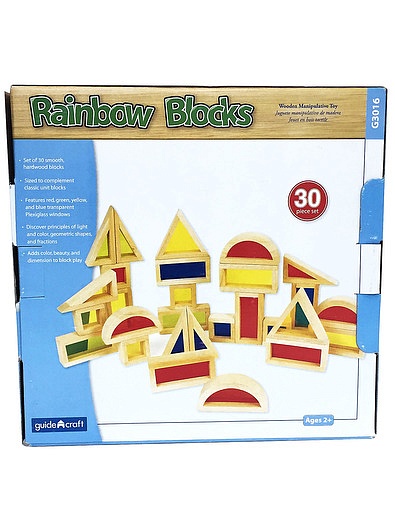 Сортер Rainbow Blocks  - Радужные блоки набор 30 дет. Guide craft - 7132529781146 - Фото 3