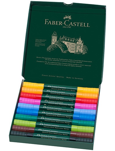 Набор акварельных маркеров, 10 цветов Faber-Castell - 6874528280053 - Фото 2
