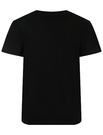 Чёрная футболка с декором Pinko - 1134509382332 - Фото 3