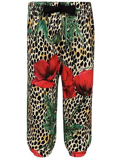 Спортивные брюки с леопардовым принтом Dolce & Gabbana - 4244509281959 - Фото 1