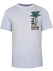 Лавандовая футболка с пальмой - 1134519377472