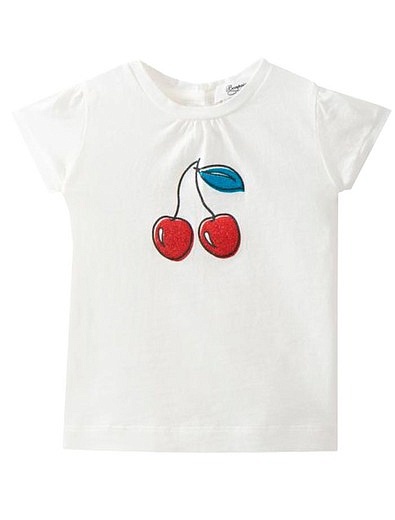 Фелая хлопковая футболка с принтом вишни Bonpoint - 1134609173038 - Фото 1