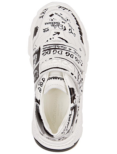 Кроссовки на липучках с принтом граффити Dolce & Gabbana - 2104509180268 - Фото 4