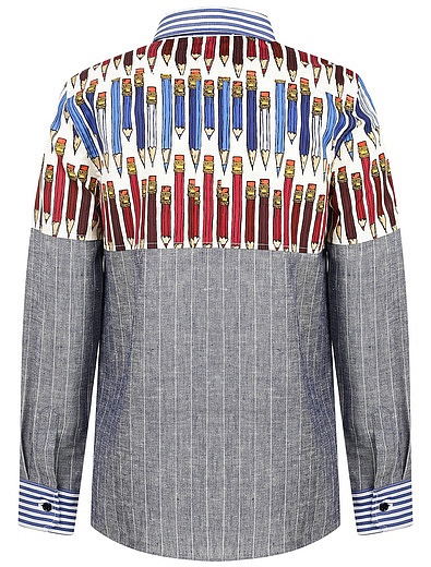 Рубашка из поплина с принтом карандаши Dolce & Gabbana - 1012519980024 - Фото 2