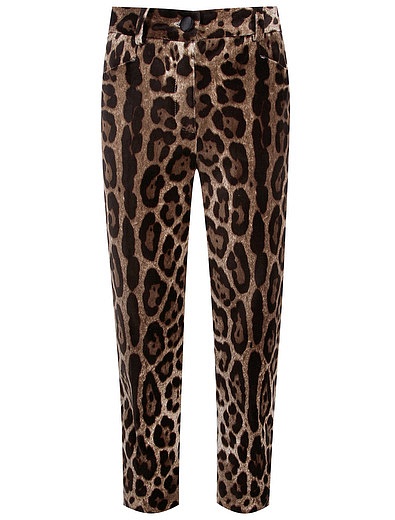 хлопковые брюки леопардовой расцветки Dolce & Gabbana - 1087709981440 - Фото 1