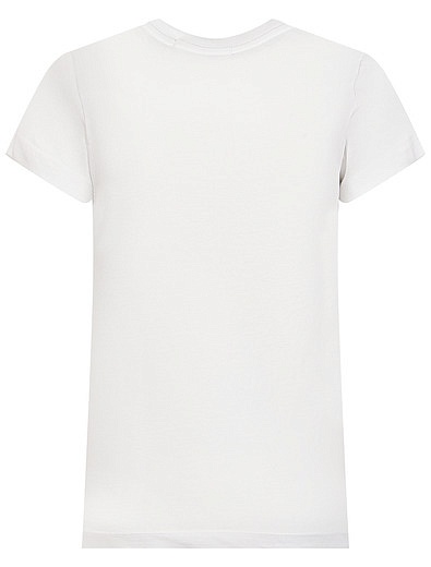 Белая хлопковая футболка с логотипом CALVIN KLEIN JEANS - 1134509080443 - Фото 2