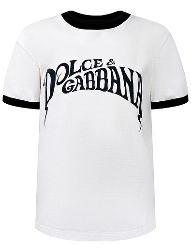Футболка с  принтом логотипа Dolce & Gabbana - 1134519178697 - Фото 1