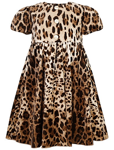 Леопардовое платье из эластичного бархата Dolce & Gabbana - 1057709980682 - Фото 1