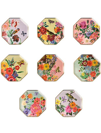 Набор одноразовых тарелок с цветочным принтом 8 шт. Meri Meri - 2294520080507 - Фото 1