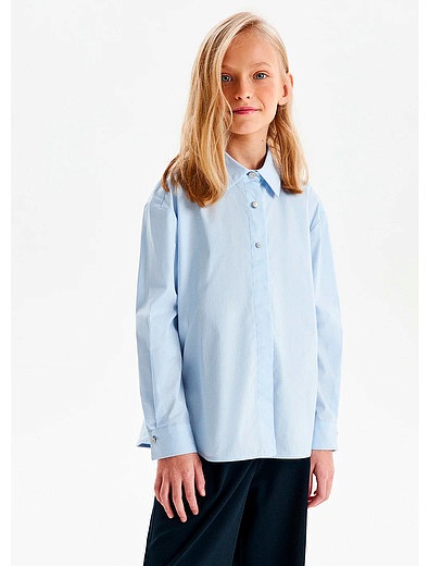 Голубая блуза с длинным рукавом SILVER SPOON - 1034509381000 - Фото 2
