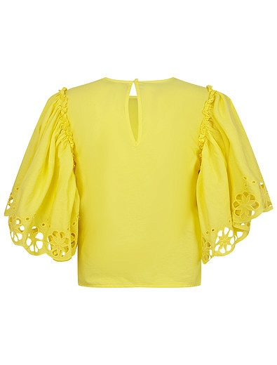 Жёлтая ажурная блуза Stella McCartney - 1034509271851 - Фото 2