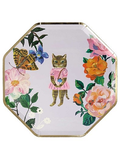 Набор одноразовых тарелок с кошками и цветами 8 шт. Meri Meri - 2294520170048 - Фото 8