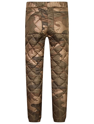 Утепленные стеганые брюки с принтом милитари NAUMI - 1602509880016 - Фото 4