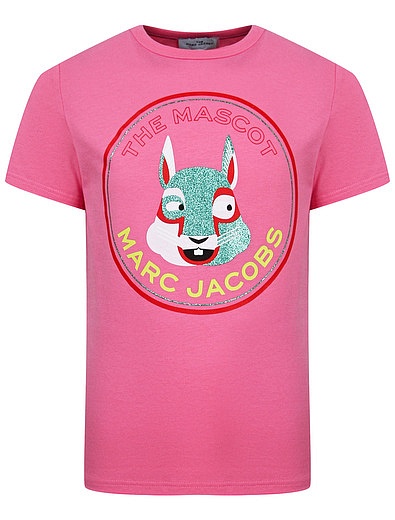 Розовая футболка с принтом &quot;The Mascot&quot; Marc Jacobs - 1134609173526 - Фото 1