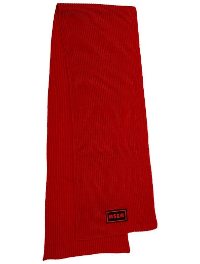 Шерстяной красный шарф MSGM - 1224528180139 - Фото 1