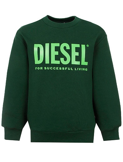 Зелёный свитшот с логотипом Diesel - 0084519280177 - Фото 1