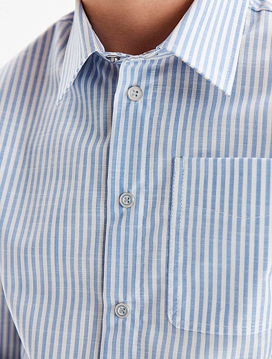 Голубая рубашка в полоску SILVER SPOON - 1014519372038 - Фото 6