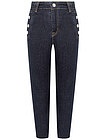 Темно-синие джинсы с декоративными пуговицами - 1164509182304