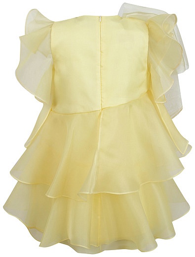 Жёлтое шёлковое платье с объёмным бантом JUNONA - 1054509277448 - Фото 3