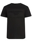 Чёрная футболка с рельефным логотипом - 1134519383572