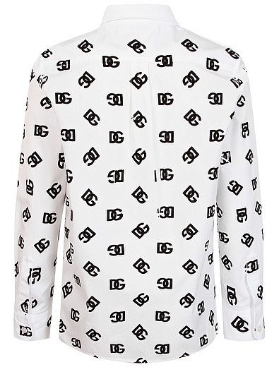 Рубашка со сплошным принтом логотипа Dolce & Gabbana - 1014519283358 - Фото 2