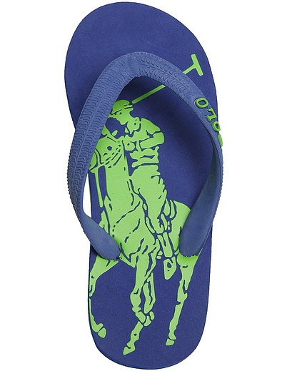 Шлепанцы пляжные с принтом логотипа Ralph Lauren - 2281419870134 - Фото 4