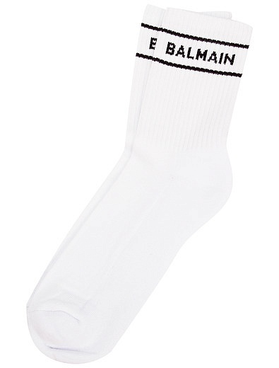 Белые носки с логотипом Balmain - 1534529370102 - Фото 1